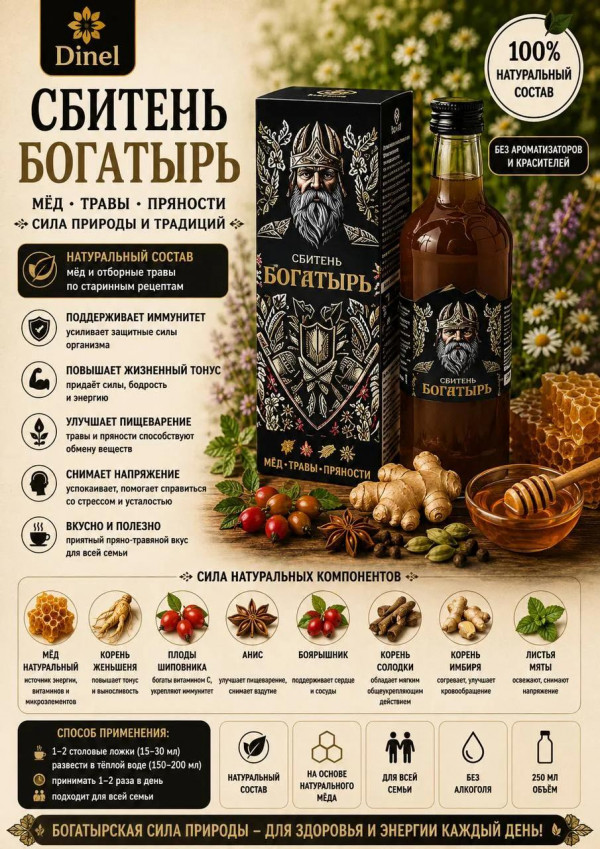 №2 Сбитень Богатырь, 250мл  в Рубцовске