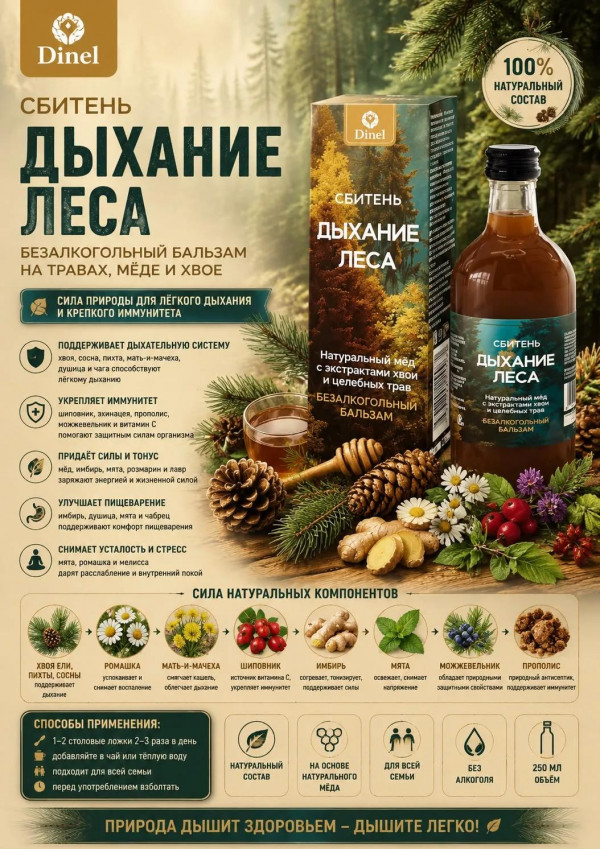 №2 Сбитень Дыхание леса, 250мл  в Рубцовске