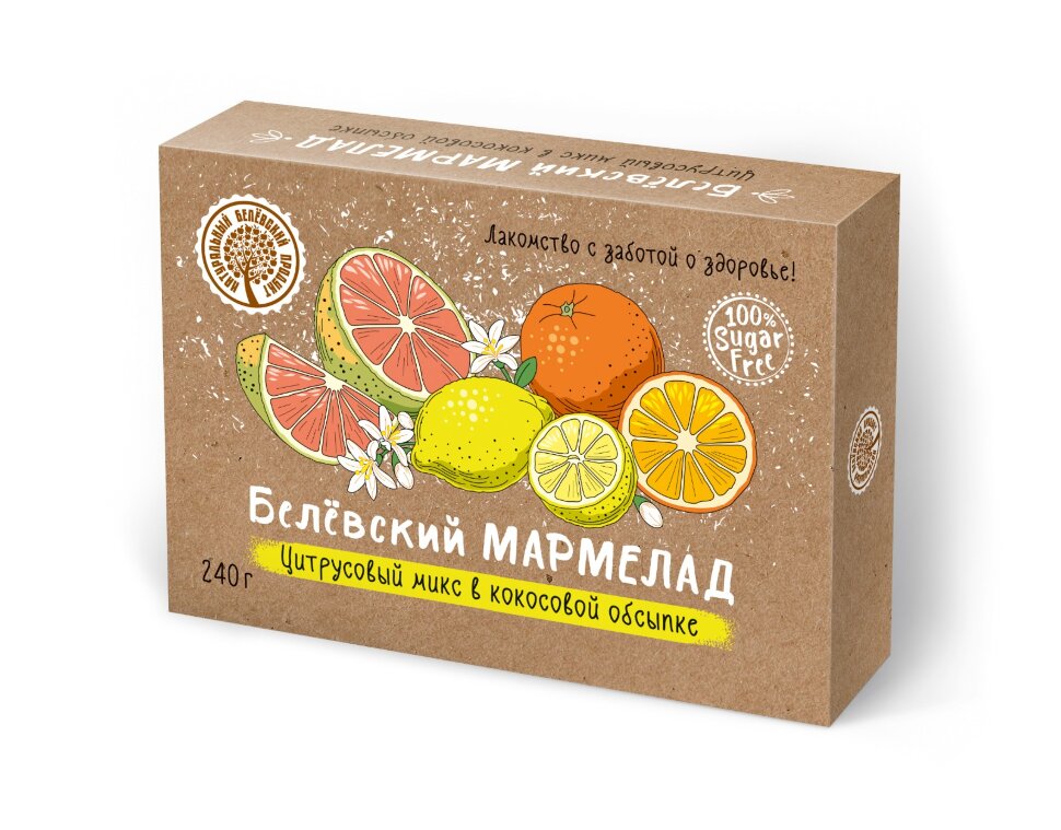  Мармелад белевский на фруктозе 240г "Цитрусовый микс" в Рубцовске